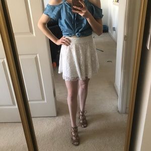 Hollister White Lace Skirt